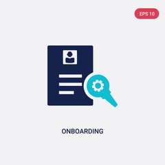 two color onboarding vector icon from human resources concept. isolated blue onboarding vector sign symbol can be use for web, mobile and logo. eps 10