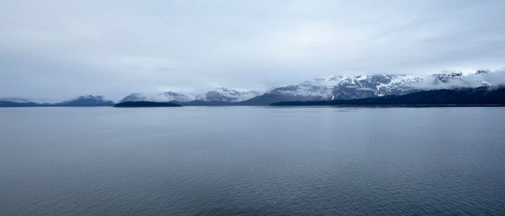 Naklejka na ściany i meble Glacier Bay National Park, Alaska, USA, is a natural heritage of the world, global warming, melting glaciers