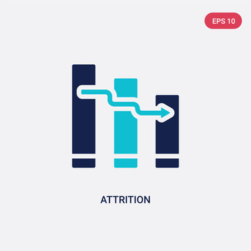 two color attrition vector icon from human resources concept. isolated blue attrition vector sign symbol can be use for web, mobile and logo. eps 10