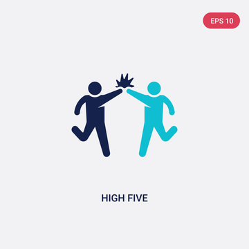 two color high five vector icon from humans concept. isolated blue high five vector sign symbol can be use for web, mobile and logo. eps 10