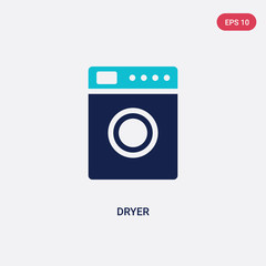 two color dryer vector icon from hygiene concept. isolated blue dryer vector sign symbol can be use for web, mobile and logo. eps 10