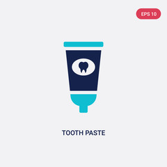 two color tooth paste vector icon from hygiene concept. isolated blue tooth paste vector sign symbol can be use for web, mobile and logo. eps 10