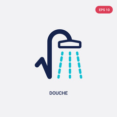 two color douche vector icon from hygiene concept. isolated blue douche vector sign symbol can be use for web, mobile and logo. eps 10