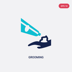 two color grooming vector icon from hygiene concept. isolated blue grooming vector sign symbol can be use for web, mobile and logo. eps 10