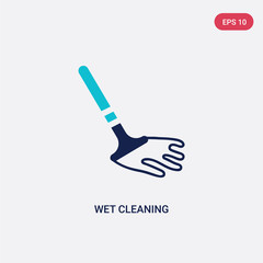 two color wet cleaning vector icon from hygiene concept. isolated blue wet cleaning vector sign symbol can be use for web, mobile and logo. eps 10
