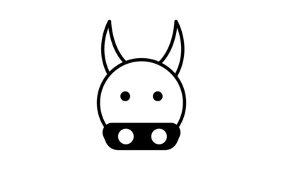 Vector Ox Icon. Round Line Animal Icon. Bull Icon