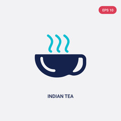 two color indian tea vector icon from india concept. isolated blue indian tea vector sign symbol can be use for web, mobile and logo. eps 10