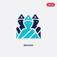 Fototapeta premium two color brahma vector icon from india concept. isolated blue brahma vector sign symbol can be use for web, mobile and logo. eps 10