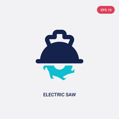 two color electric saw vector icon from industry concept. isolated blue electric saw vector sign symbol can be use for web, mobile and logo. eps 10