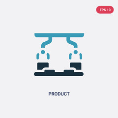 two color product vector icon from industry concept. isolated blue product vector sign symbol can be use for web, mobile and logo. eps 10