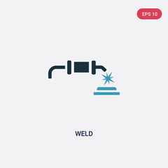Fototapeta premium two color weld vector icon from industry concept. isolated blue weld vector sign symbol can be use for web, mobile and logo. eps 10