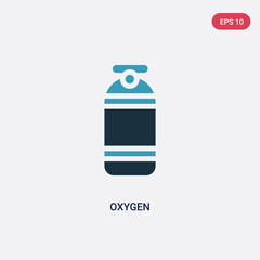 two color oxygen vector icon from industry concept. isolated blue oxygen vector sign symbol can be use for web, mobile and logo. eps 10