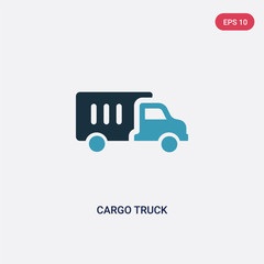 two color cargo truck vector icon from industry concept. isolated blue cargo truck vector sign symbol can be use for web, mobile and logo. eps 10
