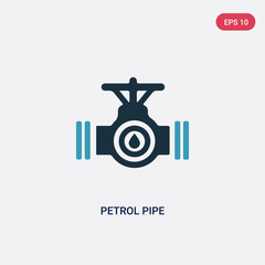 two color petrol pipe vector icon from industry concept. isolated blue petrol pipe vector sign symbol can be use for web, mobile and logo. eps 10