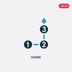 two color numbe vector icon from infographics concept. isolated blue numbe vector sign symbol can be use for web, mobile and logo. eps 10