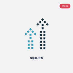 two color squares vector icon from infographics concept. isolated blue squares vector sign symbol can be use for web, mobile and logo. eps 10