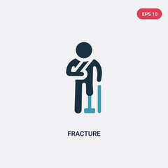 two color fracture vector icon from insurance concept. isolated blue fracture vector sign symbol can be use for web, mobile and logo. eps 10