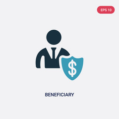 two color beneficiary vector icon from insurance concept. isolated blue beneficiary vector sign symbol can be use for web, mobile and logo. eps 10
