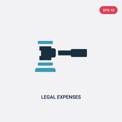 two color legal expenses vector icon from insurance concept. isolated blue legal expenses vector sign symbol can be use for web, mobile and logo. eps 10