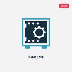 two color bank safe vector icon from insurance concept. isolated blue bank safe vector sign symbol can be use for web, mobile and logo. eps 10