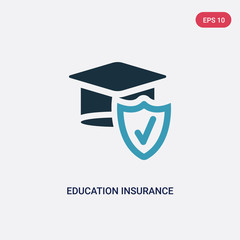 two color education insurance vector icon from insurance concept. isolated blue education insurance vector sign symbol can be use for web, mobile and logo. eps 10