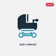 two color baby carriage vector icon from kid and baby concept. isolated blue baby carriage vector sign symbol can be use for web, mobile and logo. eps 10