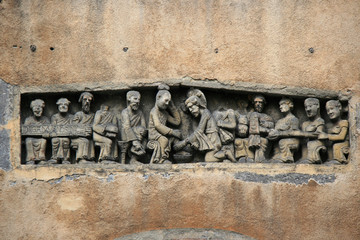 religious bas-relief in clermont-ferrand (france)