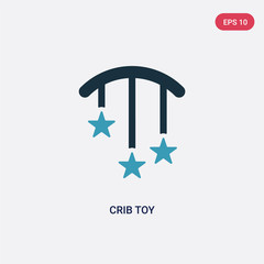 two color crib toy vector icon from kid and baby concept. isolated blue crib toy vector sign symbol can be use for web, mobile and logo. eps 10