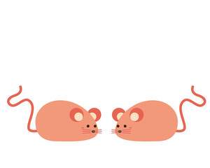 ねずみ　ねずみ年　2020年　年賀状　イラスト