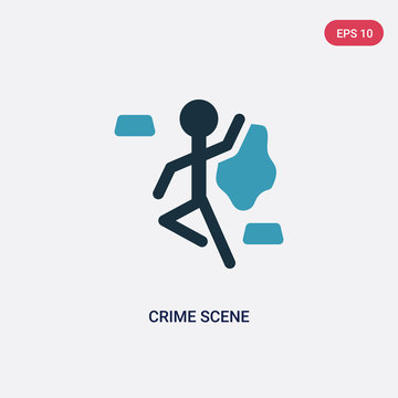 two color crime scene vector icon from law and justice concept. isolated blue crime scene vector sign symbol can be use for web, mobile and logo. eps 10