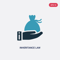 two color inheritance law vector icon from law and justice concept. isolated blue inheritance law vector sign symbol can be use for web, mobile and logo. eps 10