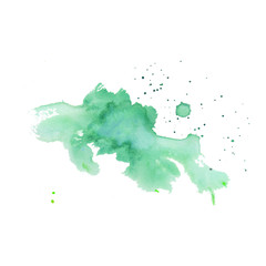 Bright watercolor blot. Yellow, red, green and blue colors.