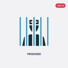 two color prisioner vector icon from law and justice concept. isolated blue prisioner vector sign symbol can be use for web, mobile and logo. eps 10
