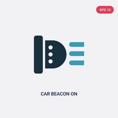 two color car beacon on vector icon from mechanicons concept. isolated blue car beacon on vector sign symbol can be use for web, mobile and logo. eps 10