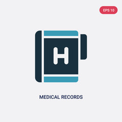 two color medical records vector icon from medical concept. isolated blue medical records vector sign symbol can be use for web, mobile and logo. eps 10