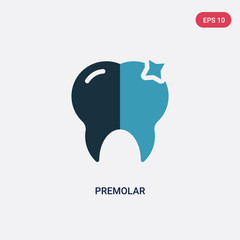 two color premolar vector icon from medical concept. isolated blue premolar vector sign symbol can be use for web, mobile and logo. eps 10