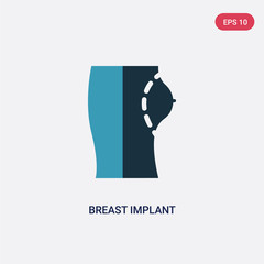 two color breast implant vector icon from medical concept. isolated blue breast implant vector sign symbol can be use for web, mobile and logo. eps 10