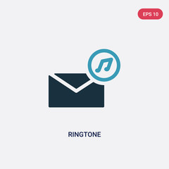 two color ringtone vector icon from message concept. isolated blue ringtone vector sign symbol can be use for web, mobile and logo. eps 10