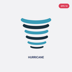 two color hurricane vector icon from meteorology concept. isolated blue hurricane vector sign symbol can be use for web, mobile and logo. eps 10