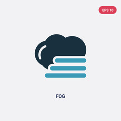two color fog vector icon from meteorology concept. isolated blue fog vector sign symbol can be use for web, mobile and logo. eps 10