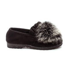 elegant leather men's and woman shoes isolated on white background