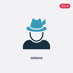 two color german vector icon from miscellaneous concept. isolated blue german vector sign symbol can be use for web, mobile and logo. eps 10