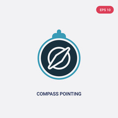 two color compass pointing north vector icon from miscellaneous concept. isolated blue compass pointing north vector sign symbol can be use for web, mobile and logo. eps 10