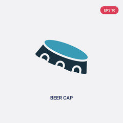 two color beer cap vector icon from miscellaneous concept. isolated blue beer cap vector sign symbol can be use for web, mobile and logo. eps 10