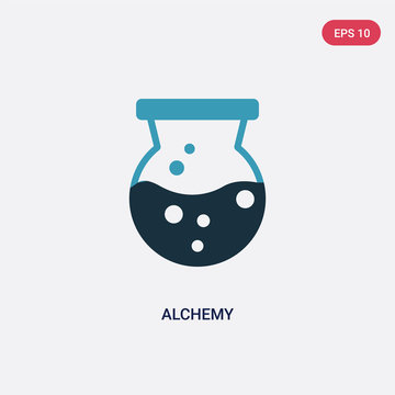 Two Color Alchemy Vector Icon From Miscellaneous Concept. Isolated Blue Alchemy Vector Sign Symbol Can Be Use For Web, Mobile And Logo. Eps 10