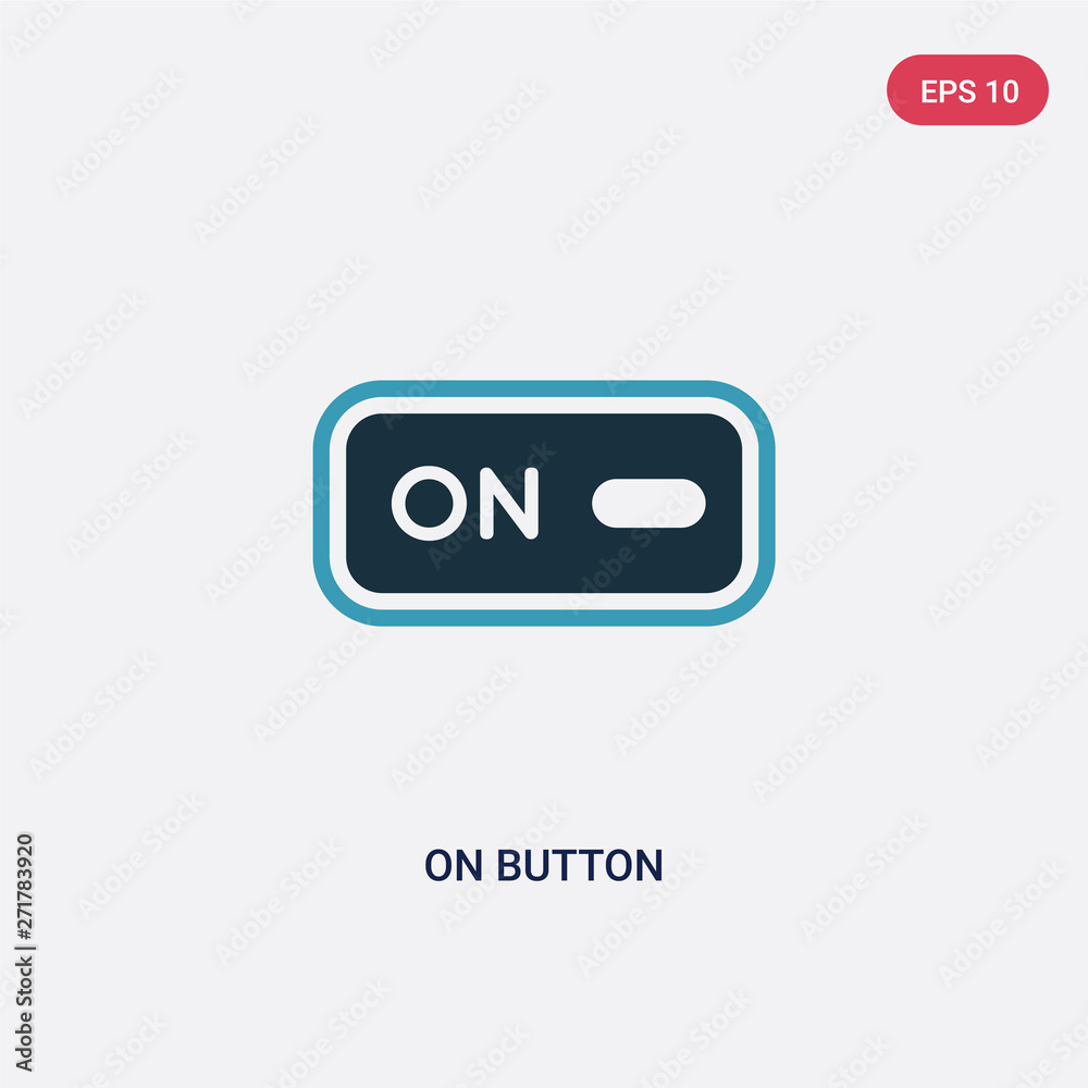 Poster two color on button vector icon from multimedia concept. isolated blue on button vector sign symbol 
