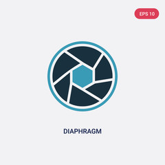two color diaphragm vector icon from multimedia concept. isolated blue diaphragm vector sign symbol can be use for web, mobile and logo. eps 10