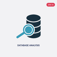 two color database analysis vector icon from multimedia concept. isolated blue database analysis vector sign symbol can be use for web, mobile and logo. eps 10