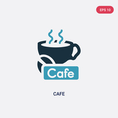 two color cafe vector icon from museum concept. isolated blue cafe vector sign symbol can be use for web, mobile and logo. eps 10