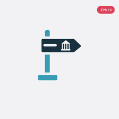 two color   vector icon from museum concept. isolated blue  vector sign symbol can be use for web, mobile and logo. eps